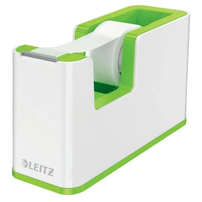 Imagen de Leitz Dispensador de Cinta Adhesiva, Base Pesada, Gama WOW, Blanco Perla/Verde, 53641054