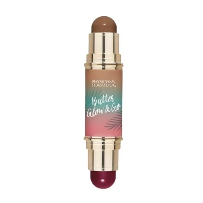 Imagen de Physicians Formula Butter Glow &amp; Go Multiuse Stick, Maquillaje en Barra Multiusos con Doble Extremo, Mejillas, Ojos y Labios, Tonos Complementarios para Bronceado, Contorno Colorete, Beach Bum Plum