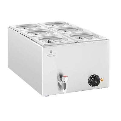 Imagen de Royal Catering Baño María Profesional para Hostelería RCBM_GN1/6 (Potencia: 600 W, Cantidad de contenedores GN: 6, Volumen total: 6 x 3 L)