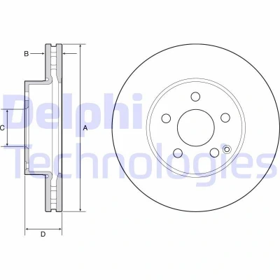 Imagen de DELPHI BG4945C Disco de freno 295 28 5 ventilado revestido altamente carbonizado sin cojinete rueda, anillo sensor ABS
