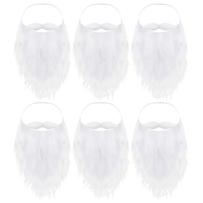 Imagen de happymas 6 barbas de Papá Noel, barba disfraz Noel y blanca blanca, para disfrazarse