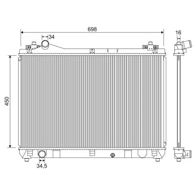 Imagen de VALEO 701243 Radiador, refrigeración del motor Aluminio 450 698 16 sin caperuza Aletas soldadas SUZUKI: Grand Vitara 2 SUV