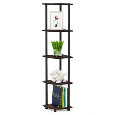 Imagen de Furinno Estante De Esquina Cereza Oscura y Negro 5 niveles