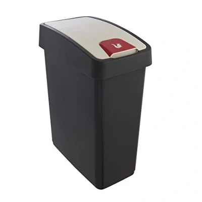 Imagen de Keeeper Cubo de la Basura Premium con Tapa Abatible, Tacto suave, 25 l, Magne, Gris (Graphite)