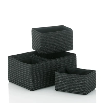Imagen de Kela 21780 Rimossa Juego de cestas Almacenamiento (PP con Forro Interior Tela, 5 Piezas), Color Negro