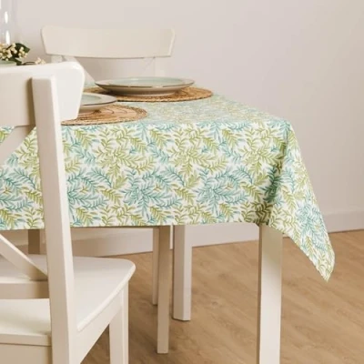 Imagen de TRAMAS+ Mantel Mesa Rectangular Antimanchas 140x140cm para Comedor Exterior Zafra