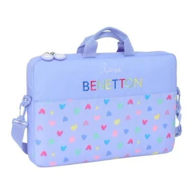 Imagen de BENETTON LILA Mochila, Funda para Portátil de hasta 15.6&quot;, Ideal Niños Diferentes Edades, Cómoda y Versátil, Calidad Resistencia, 40x4x27 cm