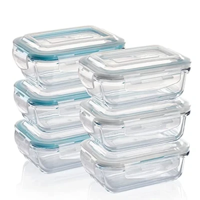 Imagen de Grizzly Contenedores de Almacenamiento Vidrio para Alimentos 6 x 370 ml rectangular