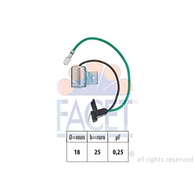 Imagen de FACET 0.0628 Condensador, sistema de encendido Made in Italy OE Equivalent SEAT: Marbella Furgoneta, Hatchback, FIAT: Panda I Hatchback
