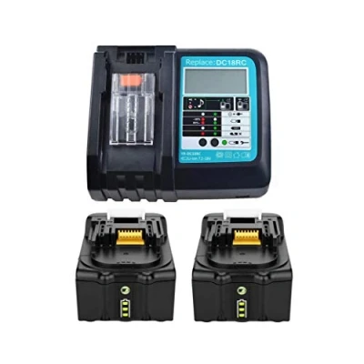 Imagen de YASI MFG® 2 Batería 18V 5000mAh BL1850 &amp; Reemplazar Makita Cargador 3A LED para BL1830 BL1840 BL1850B DC18RA DC18RC DC18RD