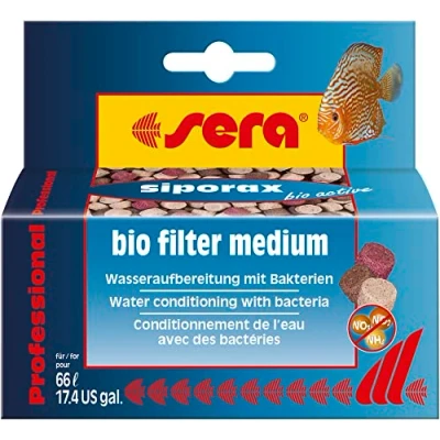 Imagen de sera Siporax Bio Active Professional 35 g es el Nuevo Tipo de Tratamiento Agua, Reduce ya después 24 Horas amonio, nitrito, nitrato y un Medio filtrante autolimpiante Alto Rendimiento