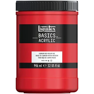 Imagen de Liquitex Basic Acrylic Tubo De Pintura Acrílica, 946 ML, Rojo (Tono Cadmio Medio Nuevo)