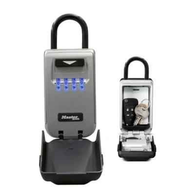 Imagen de Master Lock Caja fuerte para llaves Retroiluminada [Impermeable] [Con arco] [Mediana] 5424EURD de seguridad, + Arco