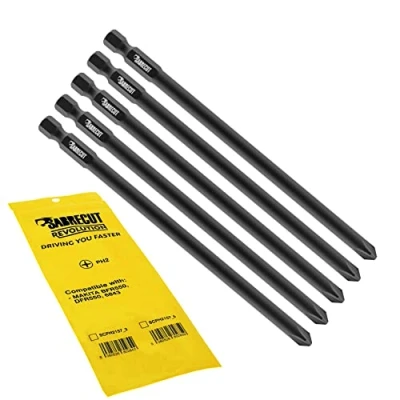 Imagen de 5 x SabreCut SCPH2157_5 157 mm PH2 Destornillador para paneles de yeso intercalado con alimentación automática Broca pistola Phillips n.º 2 punta única Compatible Makita BFR550 6843 DFR550