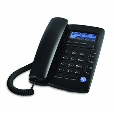 Imagen de ORNIN Y043 Corded Telephone with Speakerphone, Basic Calculater and Caller ID/Call Waiting, Black