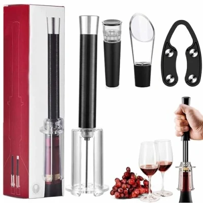 Imagen de Lipski Wine Opening Set, Air Pressure Pump Opener for Removing Cork, Portable Bottle Needl, Corkscrew Cork Remover
