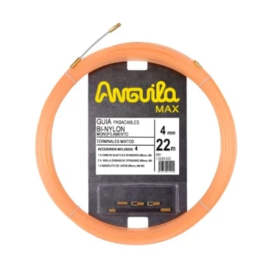Imagen de Anguila Max Guía Pasacables Terminales Mixtos Monofilamento BI Nylon Color Salmón Diámetro 4mm 22 metros