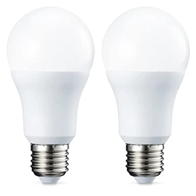 Imagen de Amazon Basics Bombilla LED E27 rosca Edison, de 10 W (equivalente a 75 W), blanco cálido, no regulable, paquete 2