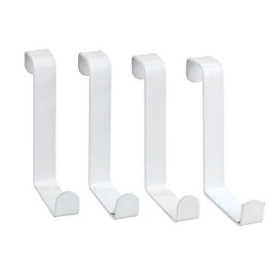 Imagen de WENKO Colgador para Puertas Blanco Mate 4 Piezas Percha la Puerta, Ganchos