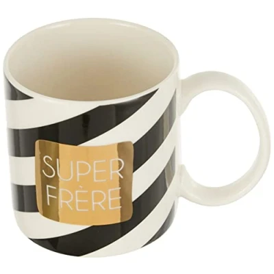 Imagen de Draeger Taza Original de té para regalar a sus seres queridos café porcelana fina 350 ml 8 cm diámetro x 8,5 altura súper hermano
