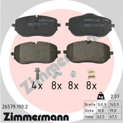 Imagen de ZIMMERMANN 26579.190.2 Juego de pastillas freno MERCEDES BENZ: Clase C Berline