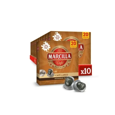 Imagen de Marcilla Cápsulas de Café Largo Intensidad 10 200 Compatibles Nespresso (R)* Amazon Exclusive