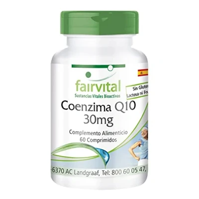 Imagen de Fairvital Coenzima Q10 30mg VEGANA CoQ10 Ubiquinona 60 Comprimidos Calidad Alemana