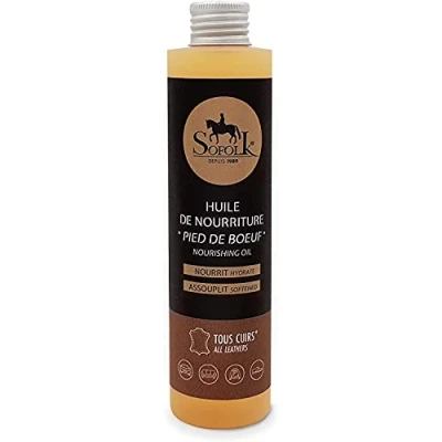 Imagen de Sofolk Aceite nutritivo para Cuero de Buey Cuidado e impermeabilización del hidrata y suaviza Incluso el Agrietado Sin Olor, fabricación Francesa 500 ml