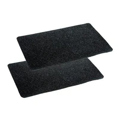 Imagen de ASTRA Felpudo Interior Antracita Antideslizante 40x60 cm Set de 2 Repelente al Agua Rib Line Resistente antiestático