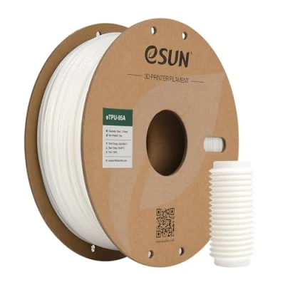 Imagen de eSUN Filamento TPU 95A 1.75mm, Flexible Impresora 3D TPU, Precisión Dimensional +/ 0.05mm, 1KG Carrete (2.2 LBS) para de Impresión 3D, Blanco