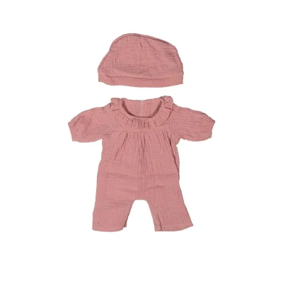 Imagen de Miniland Ropa para Muñeca de 38 cm, Accesorio Muñecos, Pijama con Gorro (Rosa)