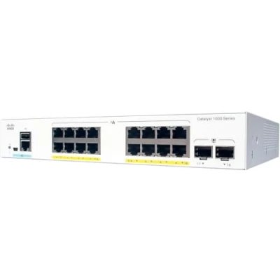 Imagen de Cisco Switch de red Catalyst 1000 16P 2G L, 16 puertos GbE PoE+, asignación PoE 120 W, 2 enlace ascendente SFP 1 G, garantía limitada por vida mejorada (C1000 L)