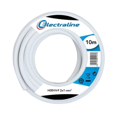 Imagen de Electraline 11421, Cable para Extension Electrica H05VV F, Sección 2G1 mm, 10 mt, Blanco