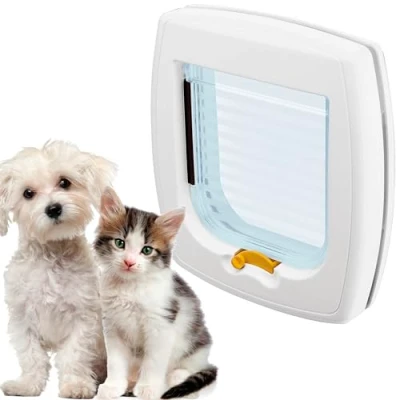 Imagen de Ferplast Puerta para Gatos y Perros Pequeños Swing 1 Gatera, Instalación Universal, Entrada Salida controlables 2 vías, Túnel Parcial