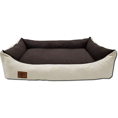 Imagen de Odolplusz XXL Cama para perros grandes cojín Sofá con reversible Funda extraíble y lavable (marrón beige)