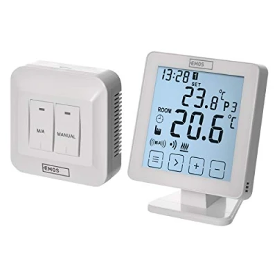 Imagen de EMOS P5623 Termostato Inteligente programable, calefacción de Agua y Sistemas refrigeración/regulador Temperatura Ambiente con aplicación Control iOS/Android, Blanco, 15 x 96 mm