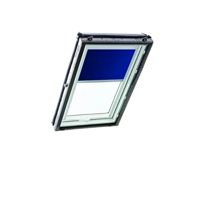 Imagen de Roto Exclusiv ZRE Estor para claraboya tragaluces de día, color plateado, ventanas techo la serie Designo R4/R7 y Classic 43/73 con tamaño 065/118 06/11, azul noche