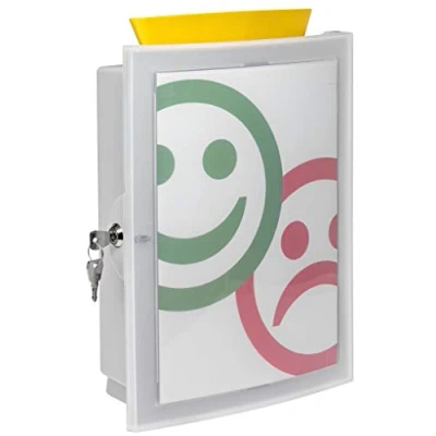 Imagen de HAN caja de colección IMAGEIN con puerta transparente cerradura y motivo reemplazable, urna, urna donaciones, lotería, acción, para montaje en pared o independiente pies, 4102 11, gris claro