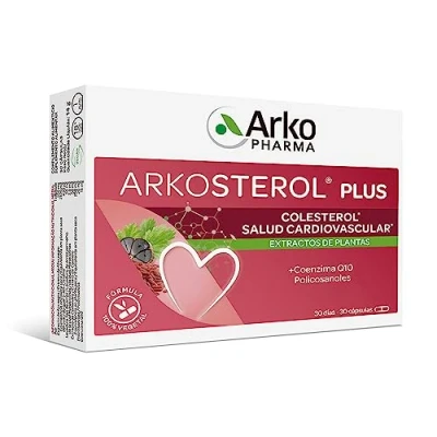 Imagen de Arkopharma Arkosterol Plus Levadura Roja de Arroz + Q10 30 Cápsulas, Monacolinas, Coenzima Q10, Solución Natural para Controlar el Colesterol, 100% vegetal, 1 Cápsula al Día