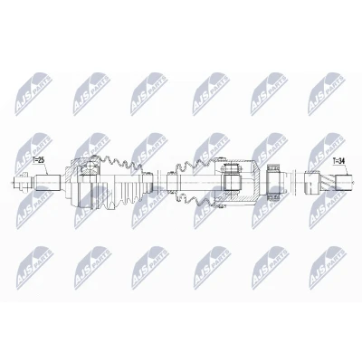 Imagen de NTY NPW RE 058 Árbol de Transmisión Eje delantero automática, embrague doble