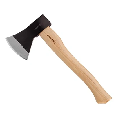 Imagen de Mivos Hacha Pequeña de 800 g con Mango Madera Hickory y Cabeza Acero al Carbono Mano para Jardín Bosque Tala Universal Mini