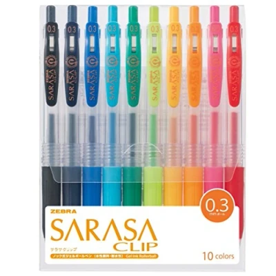 Imagen de Zebra Sarasa Clip JJH15 10CA Lote de bolígrafos (10 unidades, punta 0,3)