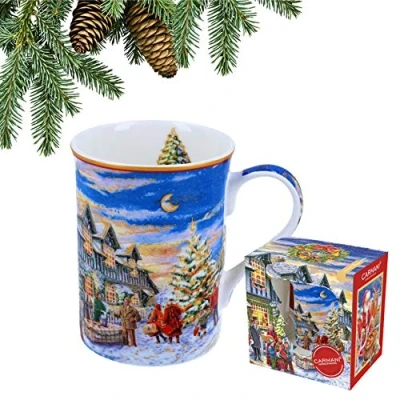 Imagen de CARMANI taza de Navidad, festiva porcelana decorada con temática navideña 400 ml