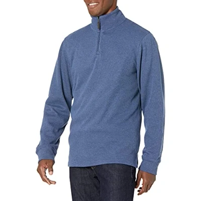 Imagen de Amazon Essentials Jersey de Canalé Francés con Cremallera un Cuarto Hombre, Azul Mezcla, XXL