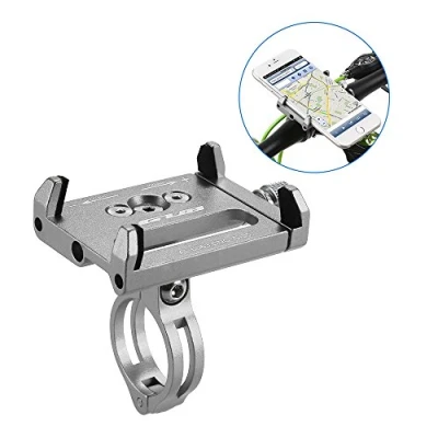 Imagen de Lixada Mountian Bike Teléfono Montar Universal Ajustable de Bicicletas Celular GPS Soporte Abrazadera la Horquilla (Plata)