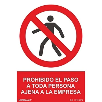 Imagen de Prohibido el paso a toda persona ajena la empresa, señal de prohibición SEKURECO