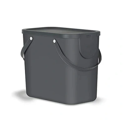Imagen de Rotho Albula Sistema de separación residuos 25l para la cocina, Plástico (PP) sin BPA, antracita, (40.0 x 23.5 34.0 cm)