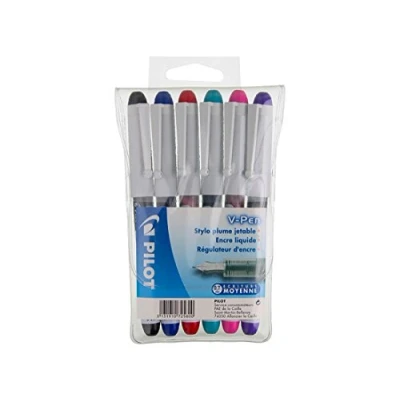 Imagen de Pilot V PEN Juego de plumas estilográficas desechables (6 unidades, 0,5 mm, 6 colores)