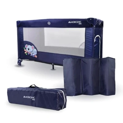 Imagen de Mobiclinic®, Cuna de Viaje, Bolsa Transporte, 2 en 1, Plegado ultracompacto, Colchón extraíble, Mofli, hasta 15kg, Tela Transpirable, Entrada Lateral con Cremallera, Parque bebé, Ruedas
