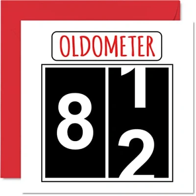 Imagen de Divertidas tarjetas de cumpleaños número 82 para hombres y mujeres Oldometer Tarjeta feliz papá, mamá, bisabuelo, abuelo, niñera, abuela, tío tía, felicitación